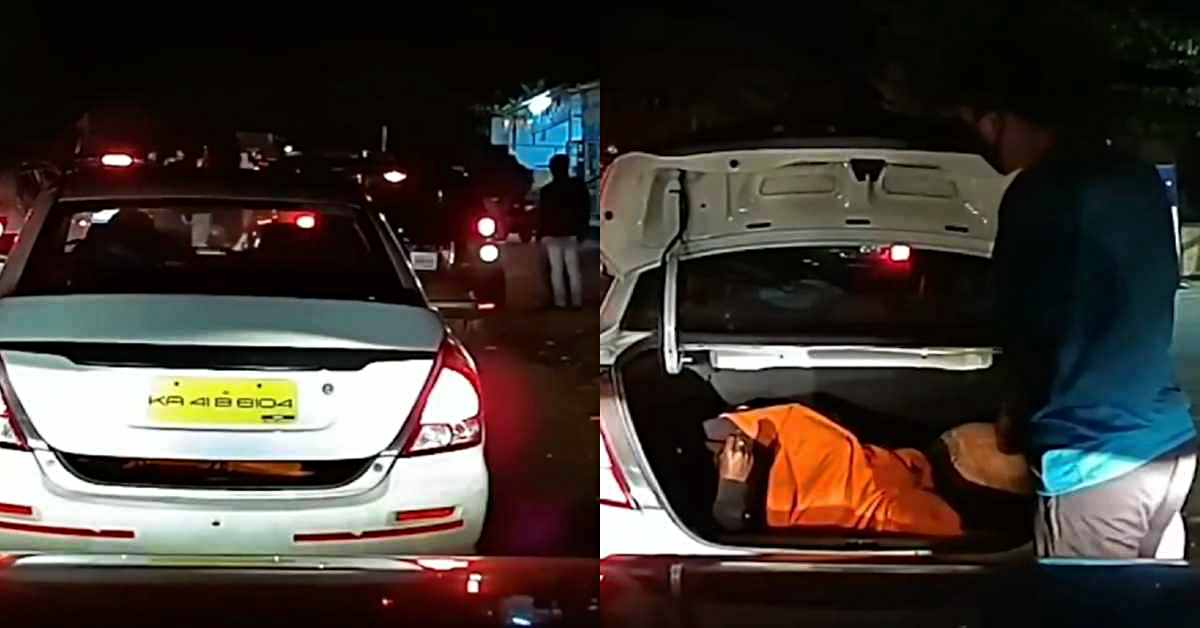 In heavy Bangalore traffic, man found sleeping in the boot of a Maruti Dzire (Video)