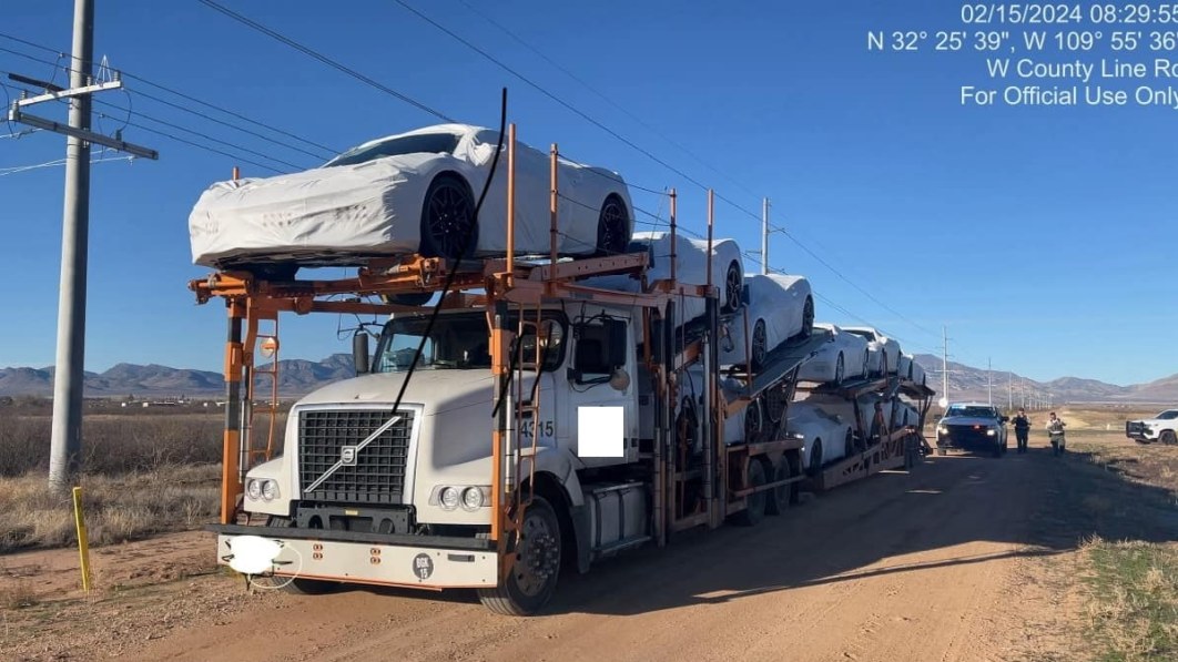 Man steals truck carrying 10 new Corvettes, says he needed a ride home