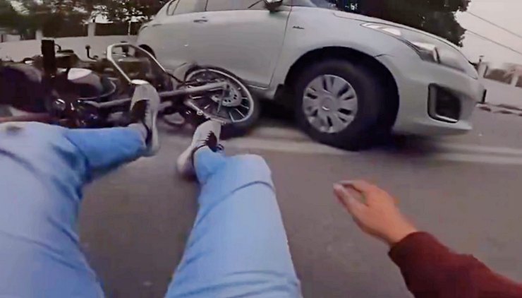 Royal Enfield Crashes Into Maruti Swift making a U-turn: Who’s at fault? [Video]