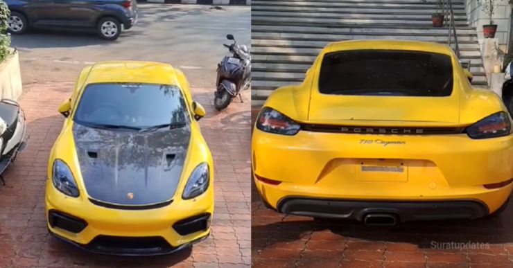 Porsche 718 Cayman worth Rs 1.5 crore without  proper documents seized by Surat police