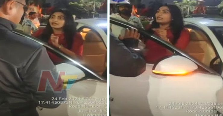 Hyderabad Woman In Jaguar Drives On The Wrong Side: Smashes Home Guard’s Phone When Questioned [Video]