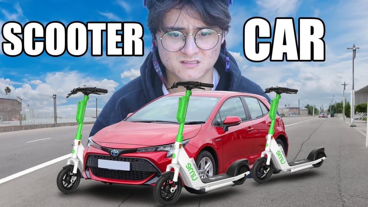 Watch A YouTuber Build A Car Out Of Electric Scooters