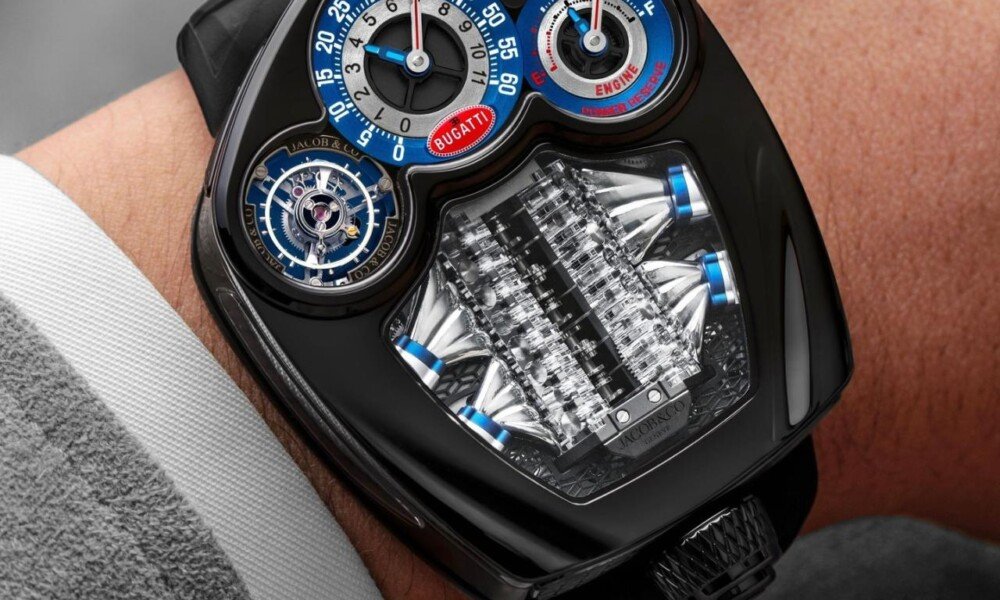 Jacob & Co. Bugatti Tourbillon watch has an actual V16 engine inside it